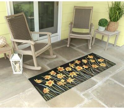 Liora Manne Lush Decor Frontporch Daffodil Indoor/Outdoor Rug