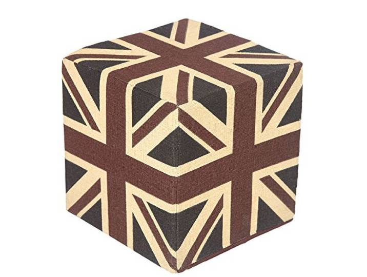Homescapes Design Sitzwürfel Fußhocker Union Jack blau rot Britische Flagge