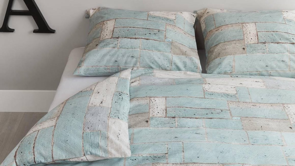 At Home Place Dekbedovertrek Lits-jumeaux Blue Green 240x220 cm