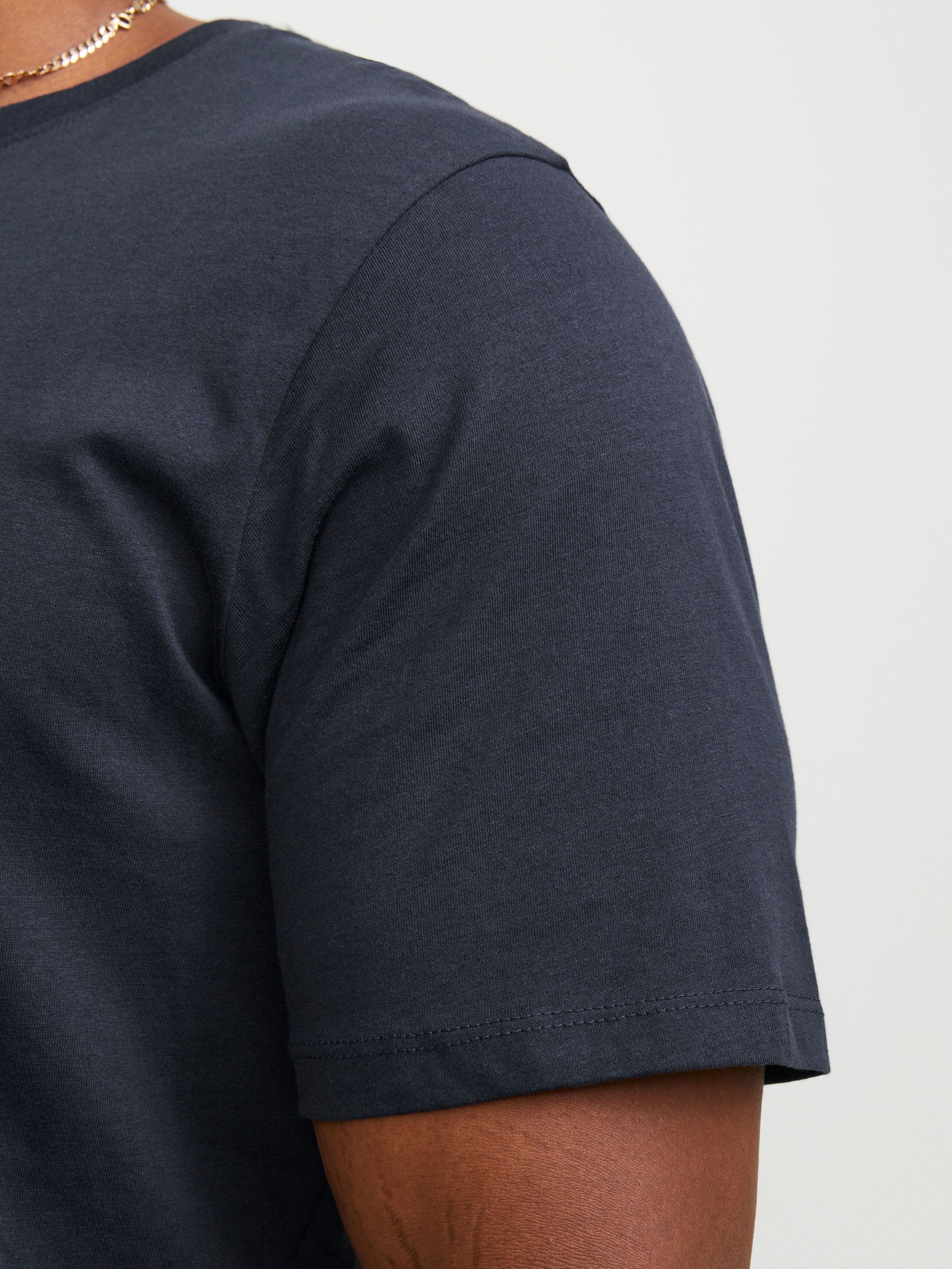 T-Shirt "NOA TEE" Gr. 6XL, blau (navy), JACK & JONES PLUSSIZE, Shirts, Herren, 6XL, Single Jersey, Obermaterial: 100% Baumwolle, unifarben, T-Shirt, mit abgerundetem Saum, bis Größe 6XL