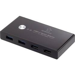 Renkforce RF-SHB-200 4 Port USB 3.2 Gen 1-Umschalter + Hub (USB 3.0) Schwarz RF-4474114