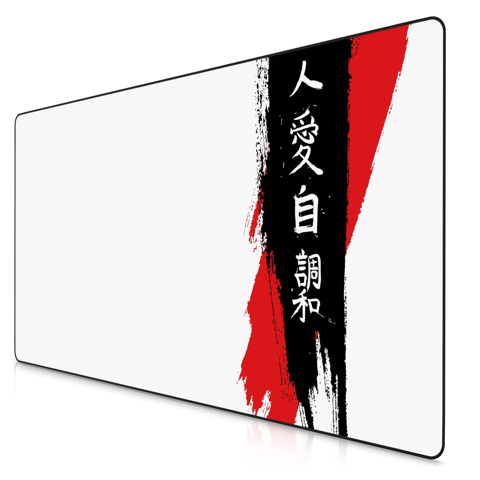 Titanwolf Gaming Mauspad XXXL Speed Gaming Mousepad 1200x600 mm, Deskpad, rutschfest & abwaschbar, für Speed & Präzision, Japan Ink Letters