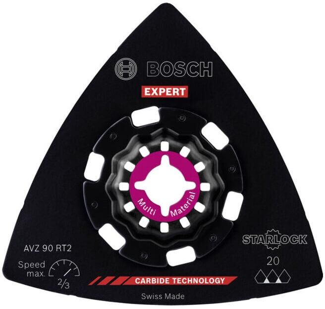 BOSCH Expert Plaque de ponçage AVZ 90 RT2 Lame pour outils multifonctions, 90 mm (2608900046)
