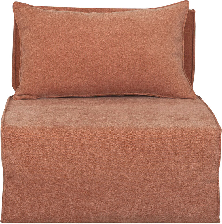 Miliboo Schlafsessel aus terracotta Stoff mit Samteffekt 1-Sitzer VICTOR