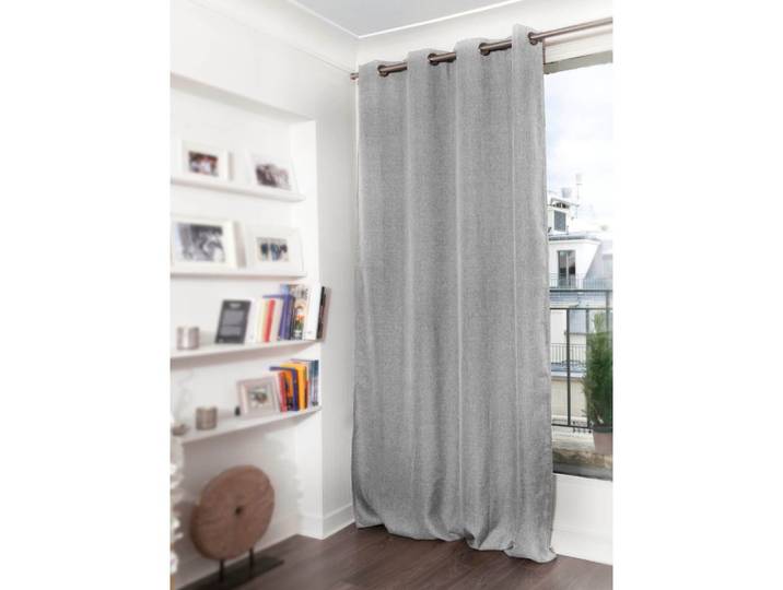 Rideau occultant total oeillets gris mc732 130lx260h