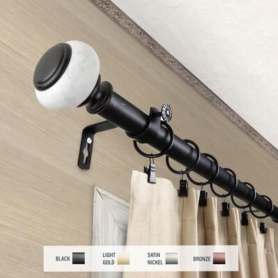 InStyleDesign Kennedy 1 inch Diameter Adjustable Curtain Rod