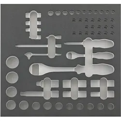 Fortis, Steckschlüssel + Stecknuss, Werkzeugmodul 2/3 Steckschlüssel 1/4 Zoll und 1/2 Zoll leer (1/4")