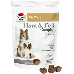 DOPPELHERZ für Tiere Haut&Fell Compl.Chews f.Hunde 30 St