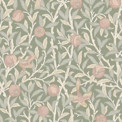 William Morris at Home William Morris Bird & Pomegranate Rose Garden Wallpaper
