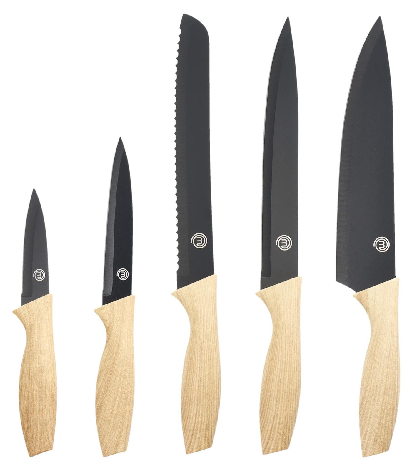 MasterChef 5-delige messen set met roestvrijstalen messen en ergonomische handgrepen