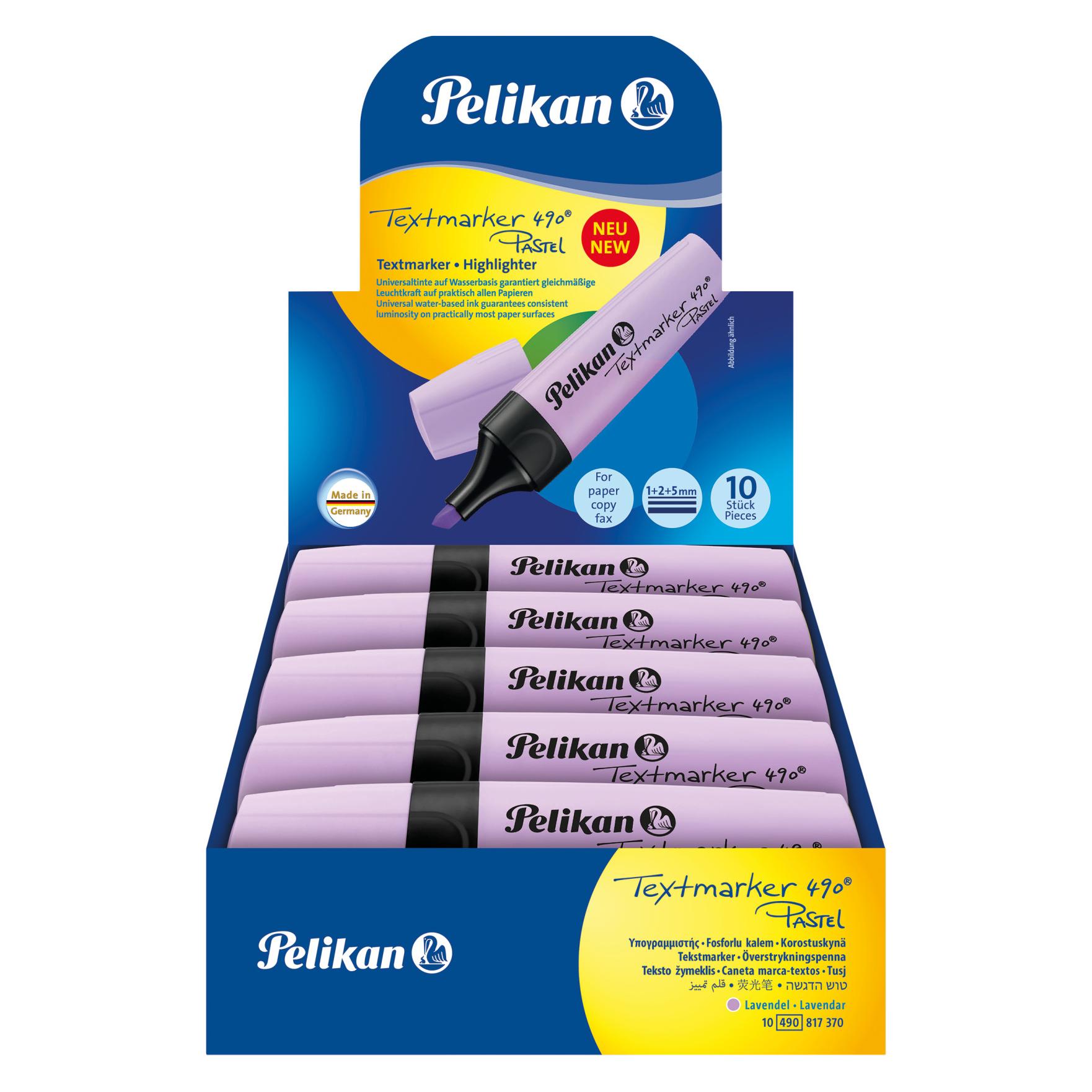 Pelikan 817370 Textmarker 490 Pastell, Lavendel, 10 Stück in Faltschachtel (10x) (817370)