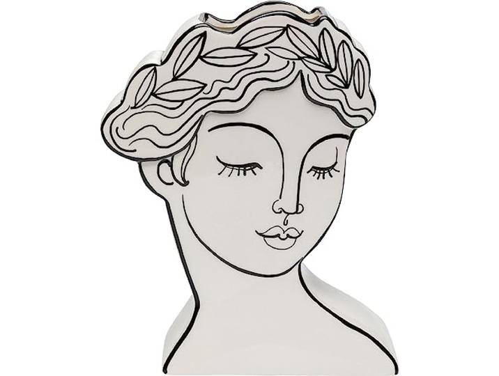 Kare Design Vase Favola Lady - Noir/Blanc - Vase décoratif pour Fleurs - Vase de Table - 26 cm