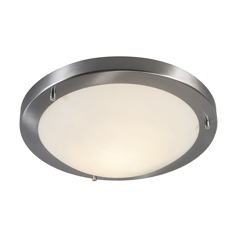 Qazqa Yuma Smart Plafonnière Wit Staal met WiFi en LED, IP44, Diameter: 31 cm