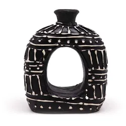 Oval Donut Shaped Vase - Chocolate 18cm