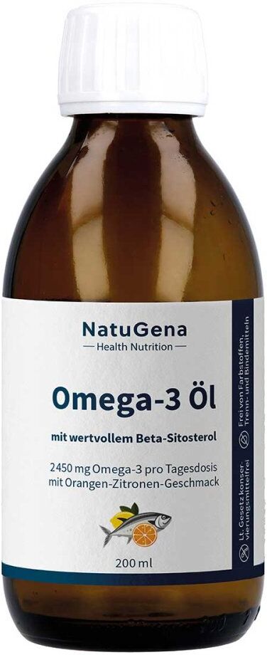 Omega-3 Natürliches Fischöl 2450 mg Orangen-Zitronenaroma 200ml