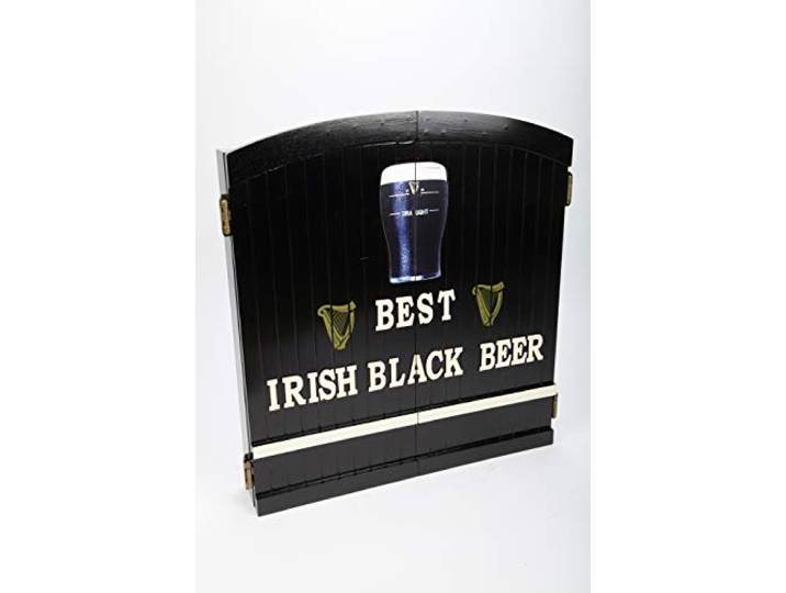 point home Dartschrank Best Irish Black Beer im Retrolook, Dartscheibe Drehbar, 60cm, Holz, 6 Dartpfeile, Fertig Montiert