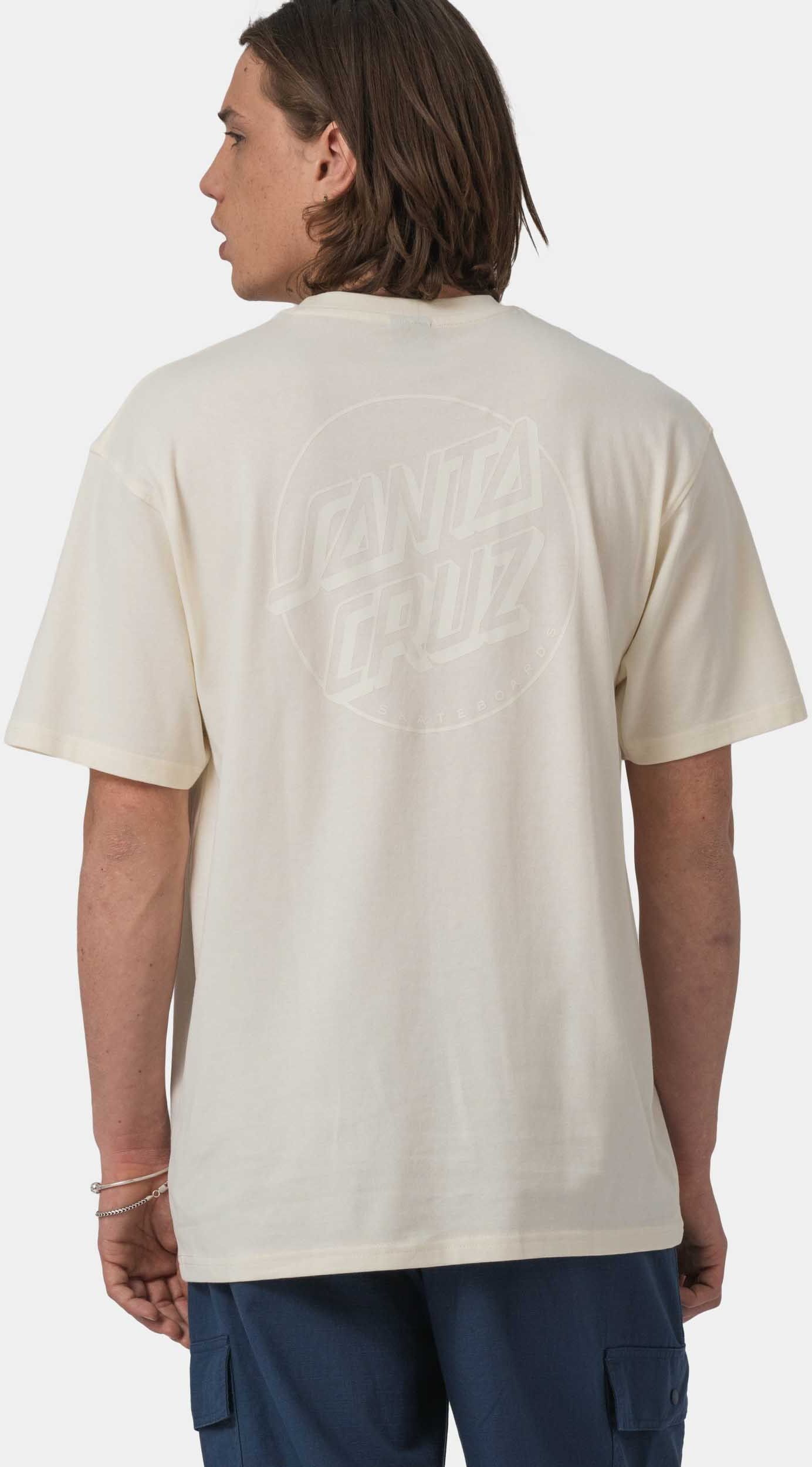 T-Shirt SANTA CRUZ "TONAL OPUS DOT STRIPE T-SHIRT", Herren, Gr. XXL, beige (unbleached cotton), Obermaterial: 100% Baumwolle, Shirts T-Shirt unbleached cotton XXL
