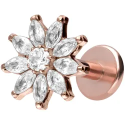 Titan Labret mit Innengewinde KRISTALLBLUME