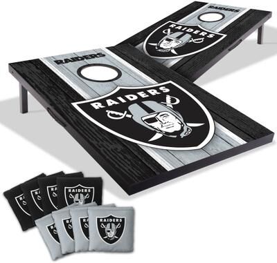Skip's Garage Las Vegas Raiders NFL Compact 2x3 Tailgate Cornhole Board Set