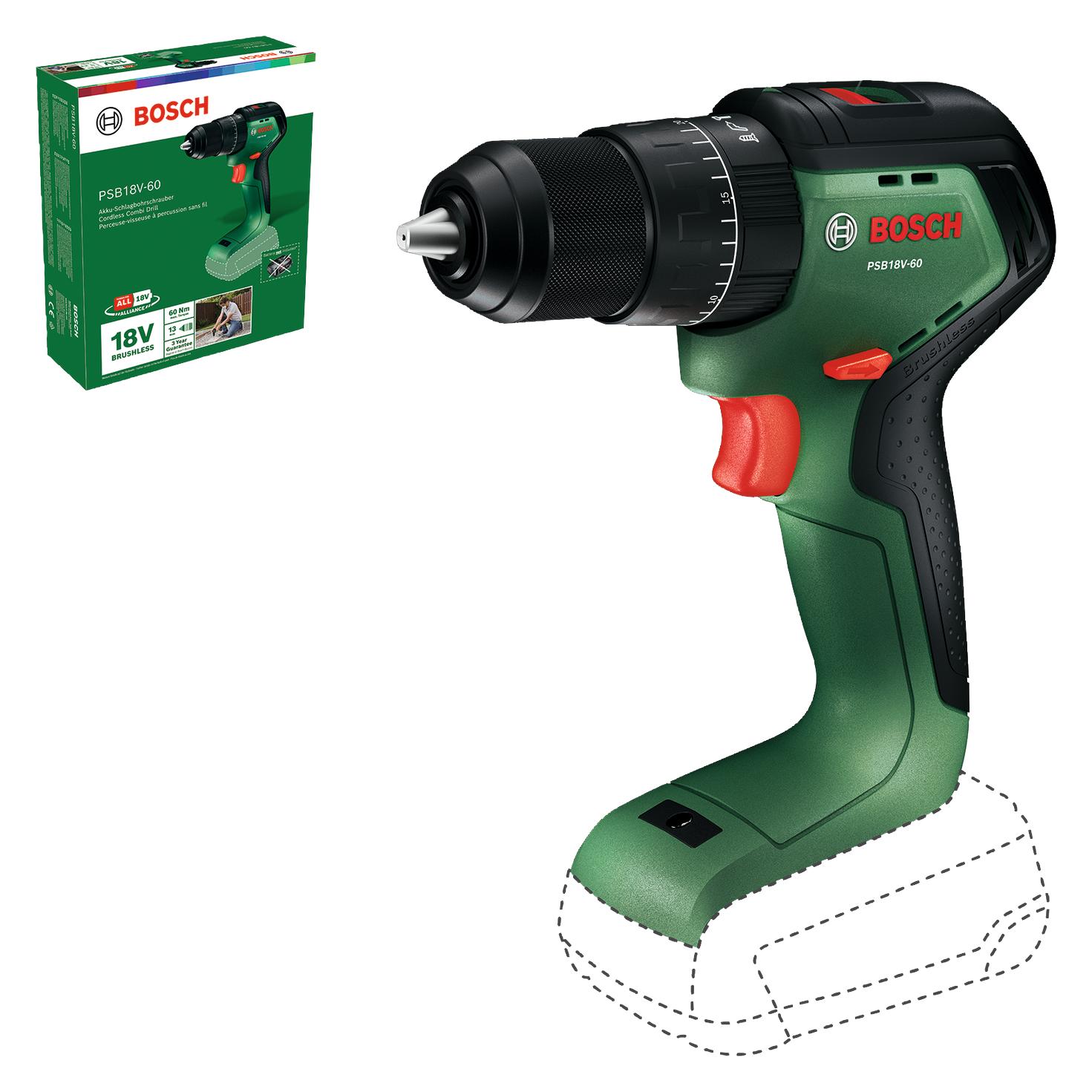 Bosch Hausgeräte Bosch PSB18V-60 (solo, C) Akku-Schlagbohrschrauber (Schlagbohrschrauber) (06039D7300)