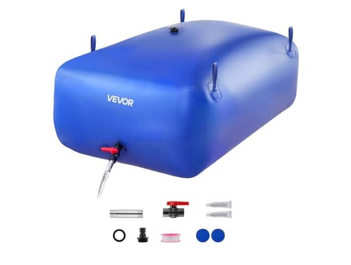 VEVOR Réservoir d'Eau Souple 113 L\, Vessie de Stockage Eau Pliable\, Sac Conteneur d'Eau PVC Grande Capacité\, pour Irrigation Jardin\, Camping\, Camping-car\, Utilisation Extérieur\, Stockage Urgence\, Bleu