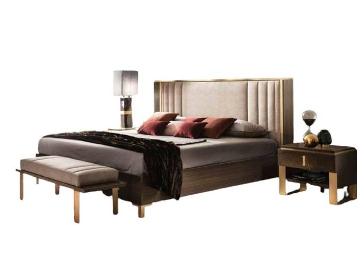 Xlmoebel Schlafzimmer-Set Arredoclassic italienisches Schlafzimmer in klassischem Design, (3-tlg., Bett + 2x Nachttisch), Hergestellt in Europa