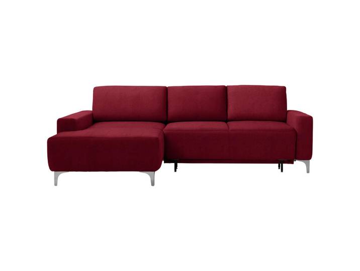 Sedda Ecksofa, Rot, Metall, Uni, 3-Sitzer, Ottomane links, L-Form, 248x160 cm, Austria Gütezeichen, AZO-frei, Fußauswahl, Stoffauswahl, planbar, seitenverkehrt erhältlich, Schlafen auf Sitzhöhe, Bettfunktion Hocker Rücken echt, Wohnzimmer, Sofas & Couches, Wohnlandschaften, Ecksofas