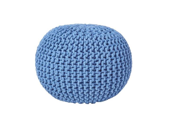 STRICK-POUF blau, 40/40/35 cm