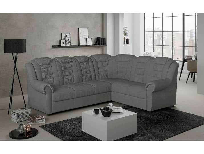 Ecksofa, 100% Polyester, Anthrazit, 266×216 cm, Hohe Rückenlehne, Modern, Home-affaire
