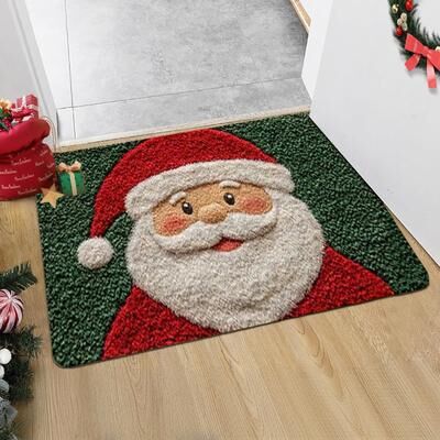 Discount Dollar Deals Christmas Door Mat Red Santa Claus Gingerbread Man Carpet New Year e