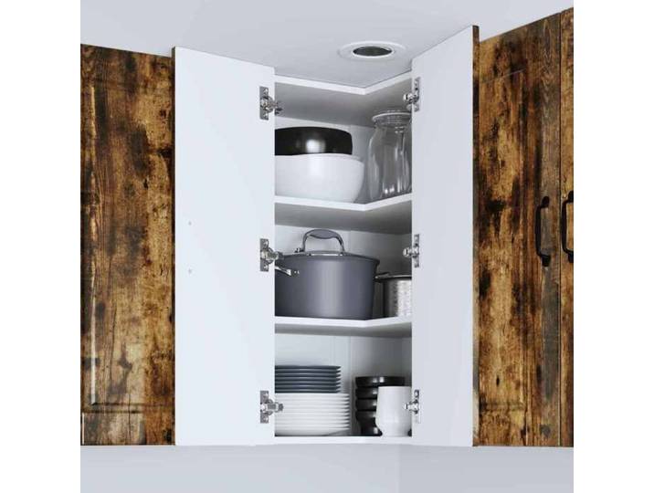 Marron Armoire cuisine CHIC Cabinet de cuisine rectangulaire Chêne fumé 57x57x80 cm Bois d'ingénierie N8866