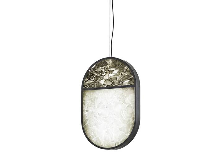 BROKIS lampe à suspension GEOMETRIC OVAL FULL TOP (sans variateur - verre et métal)