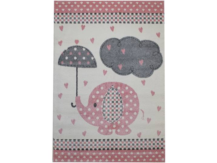Kinderteppich Kids Pink, Grau, Weiss Anderes Muster Polypropylen 120 x 170 cm - Kinderteppich