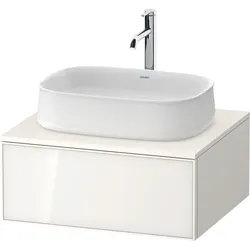 Duravit Zencha Konsolenwaschtischunterbau, 650x550x281mm, 1 Ausschnitt mittig, ZE4810064840000, Farbe: Front: Weiss (Glas)/Korpus: Weiss supermatt