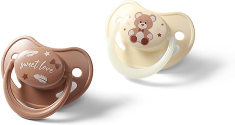 BabyOno Take Care Anatomical Silicone Soothers tétine Night & Day 0-6m 2 pcs
