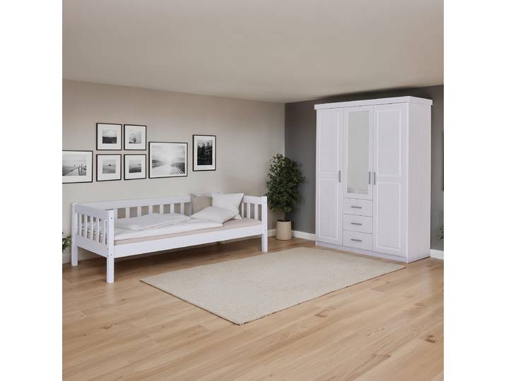 Schlafzimmerset Geraldo 2-tlg Kojenbett 90 x 200cm Weiß