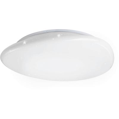 EGLO Deckenleuchte "Sileras Deckenlampe, Sternhimmel-Effekt, Stahl und Kunststoff, Lampe", weiß, 1, Ø 45cm H: 8,5cm, 1 Stk., Leuchten, Wand-/Deckenleuchte - H8,5 x Ø45 cm - weiß - 20,5W inkl., Deckenleuchte