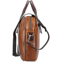 Castelijn & Beerens Rien Aktentasche RFID Leder 41 cm Laptopfach (15.55"), Notebooktasche, Braun