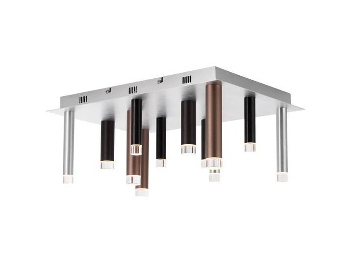 BRILLIANT Deckenleuchte Cembalo , braun (braun, kaffee), 12, H: 21cm, 1 Stk., Leuchten, LED Deckenlampe eckig 12flg braun/Kaffee, Deckenleuchte