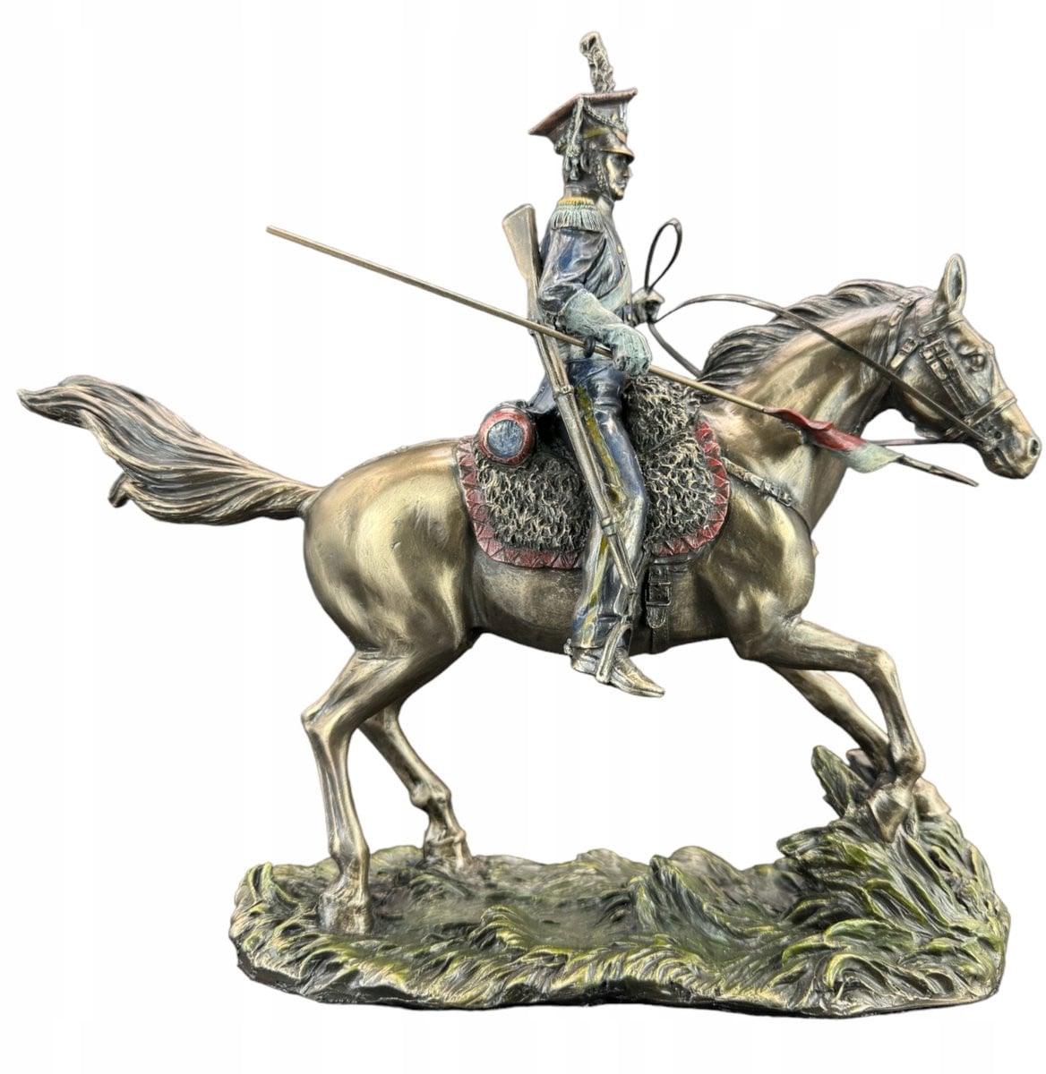 Veronese Ulaan te paard sculptuur, brons, 23 cm, WU77178A4