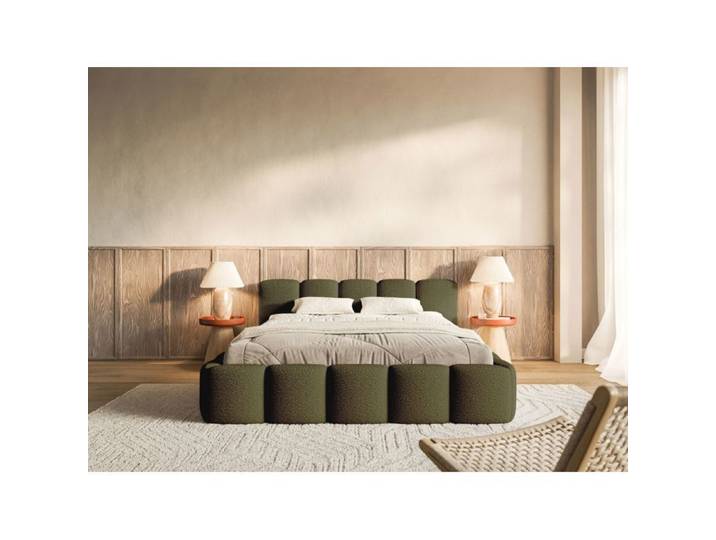 Lit tapissé avec coffre – Cloudy Low – 180x200 cm – olive