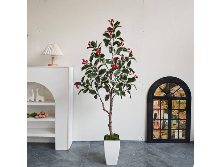 Arbre artificiel de Noël, plante verte artificielle en pot, faux arbre d'intérieur pour la décoration florale du salon et de la maison