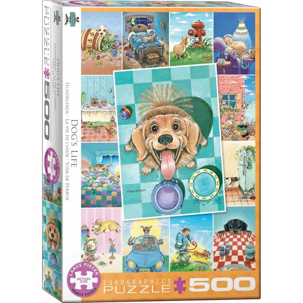 Eurographics Puzzel Een hondenleven van Gary Patterson, 500 stukjes, 68 x 48 cm