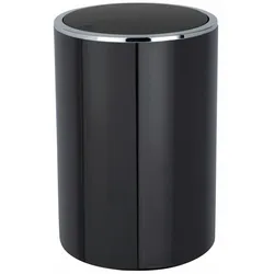 WENKO Schwingdeckeleimer Mod. Inca Black, hochwertiger Kunststoff, 5 Liter