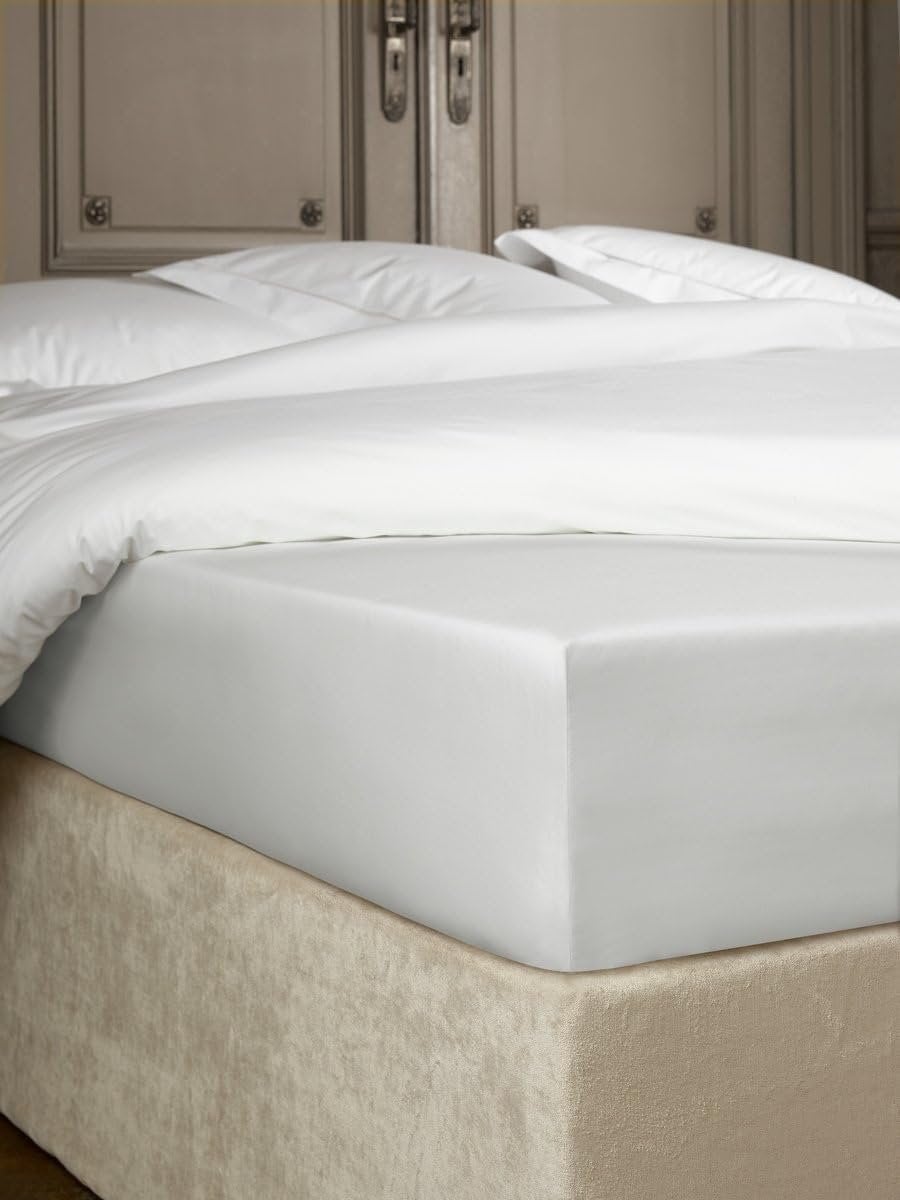 Luxe Katoenen Percale Hoeslaken Zilver 200x200x40 cm