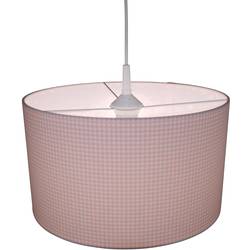 Niermann Vichykaro Karo Pendelleuchte Energiesparlampe, LED E27 60 W Rosa, Weiß 112