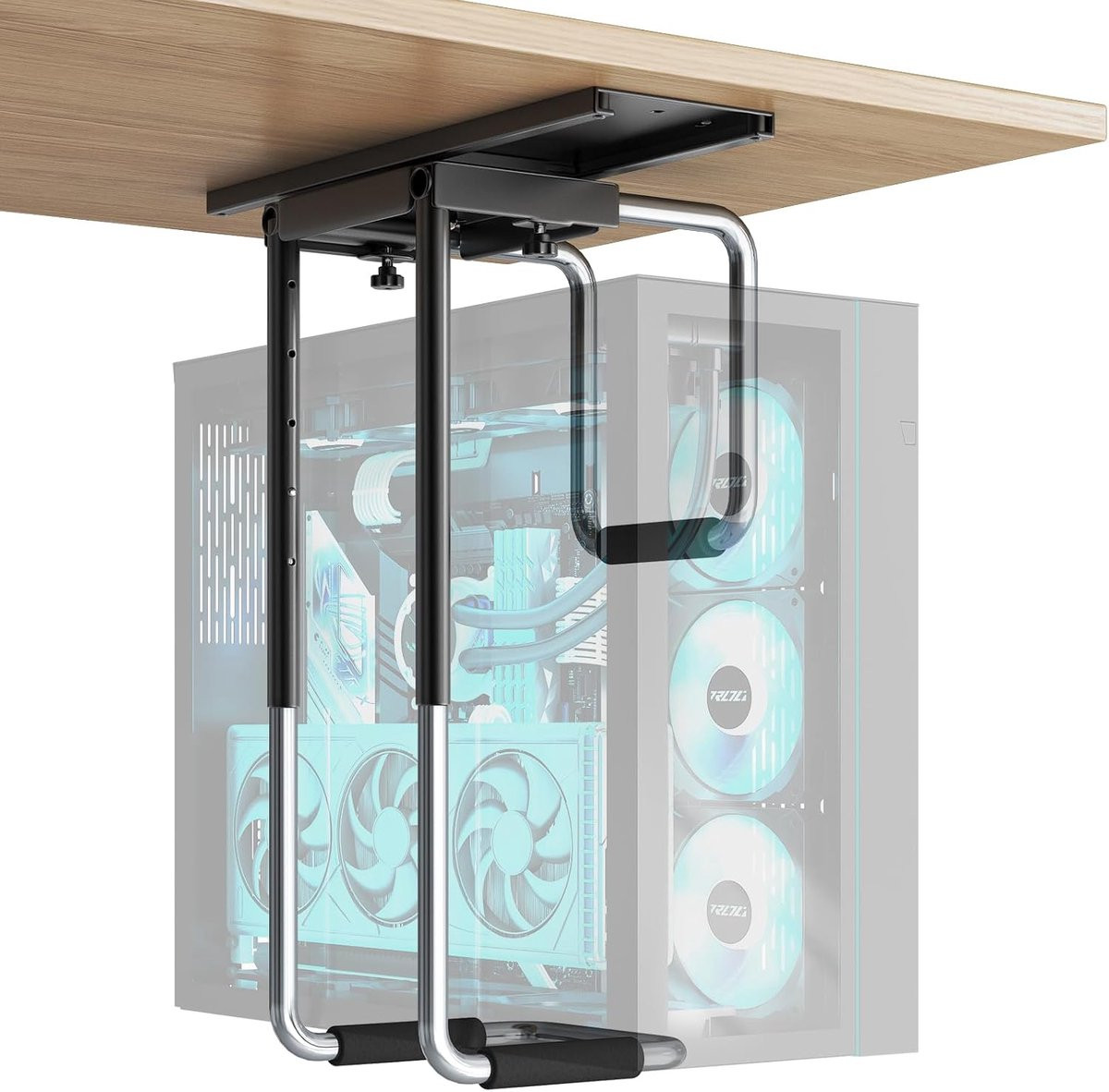 Verstelbare CPU houder voor onder het bureau met glijgeleiding