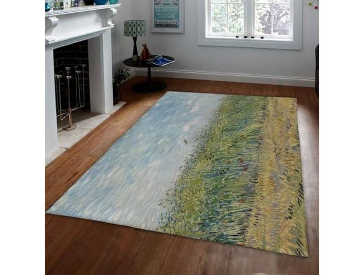 HOBBOY Beroemde Wild Gras Tapijt Schilderij Print Dunne Vloermatten Lente Natuurlijk Landschap Tapijt voor Slaapkamer Woonkamer Gang 80 x 150 cm