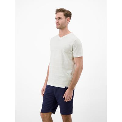 T-Shirt LERROS "T-Shirt mit V-Neck in Strickqualität", Herren, Gr. 3XL, broken weiß, 100% Baumwolle, V-Ausschnitt, Shirts T-Shirt