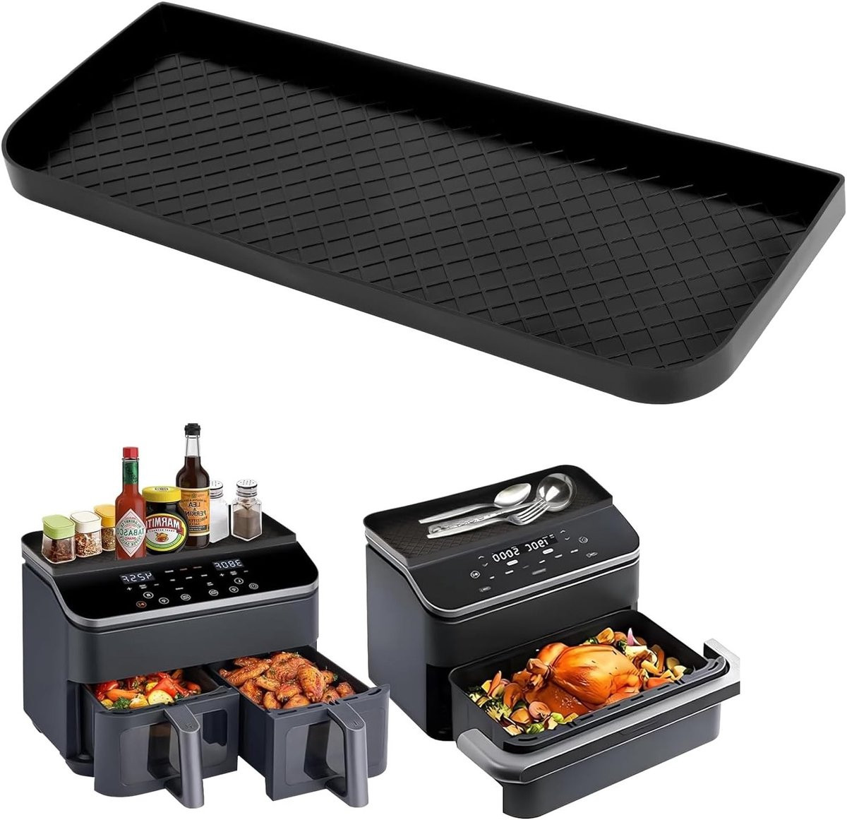 Opslagrek voor Airfryer 8.5L en 10L - Zwart